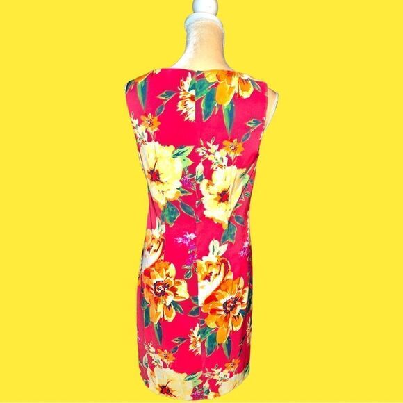 Alyx beautiful red sheath with tropical floral design! New - Picture 5 of 7